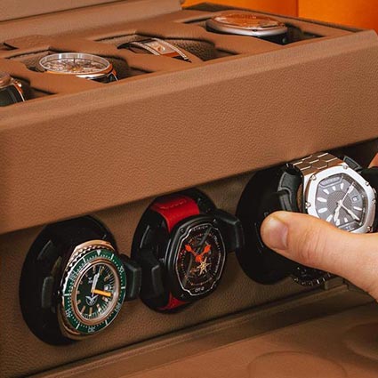 6 Piece Watch Winder with Diverse Materials